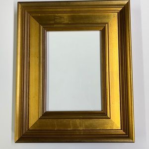 5x7 Picture Frame Gold Leaf Real Wood Custom Made with glass and foam back photo